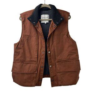 Exley NB Men's Size Large Wool Blend Brown Vest Jacket Front Pockets